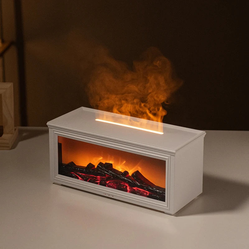 7 colors of essential oil fireplace diffuser mini flame aromatherapy