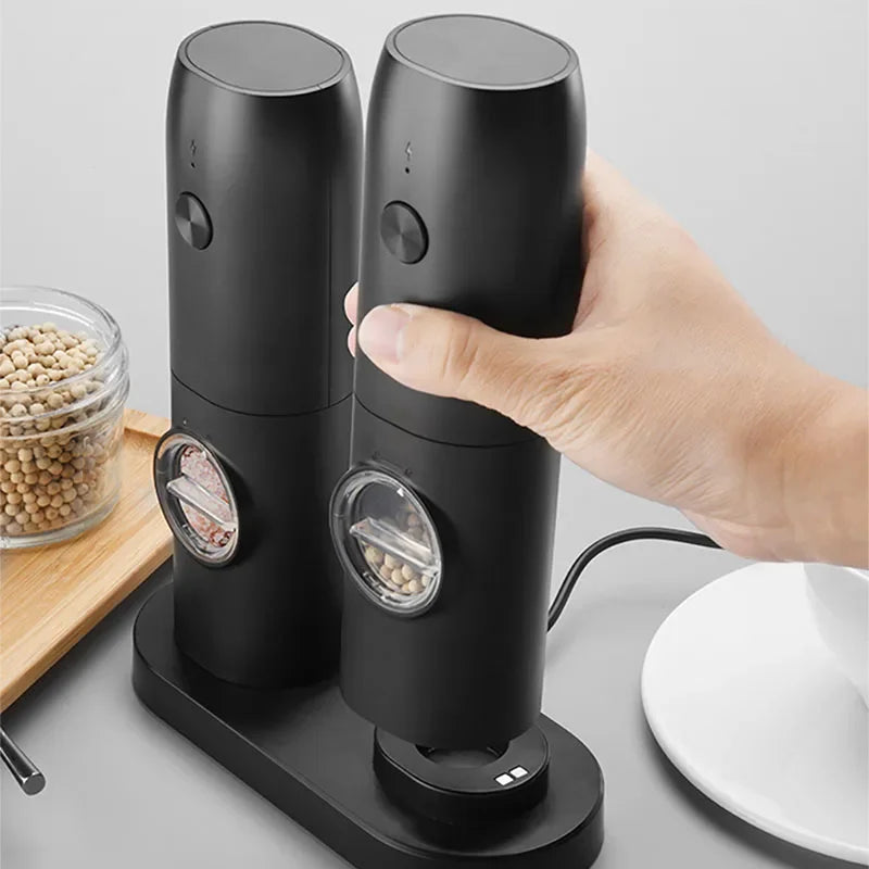 Electric Automatic Salt And Pepper Grinder Set Rechargeable