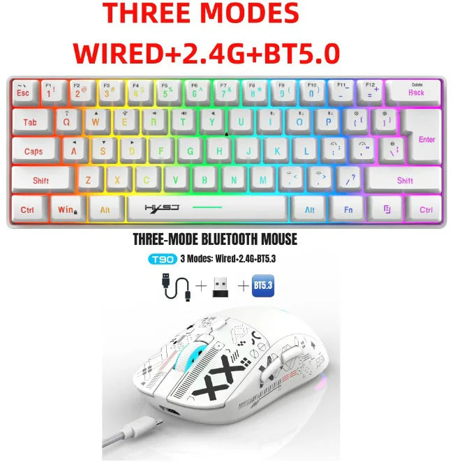 Wireless Keyboards and Mouse Kwhite Gaming Eyboard USB