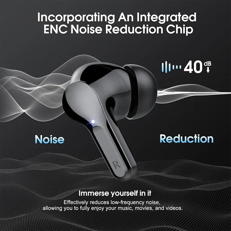 New Wireless Earbuds HiFi Stereo Headphones BT5.3 with ENC Noise
