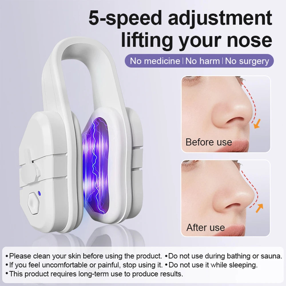 Newly Upgraded EMS Nose Shaper Sculpting Massager Clip Silicone