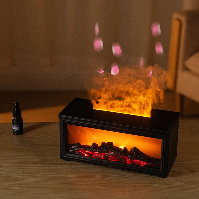 7 colors of essential oil fireplace diffuser mini flame aromatherapy