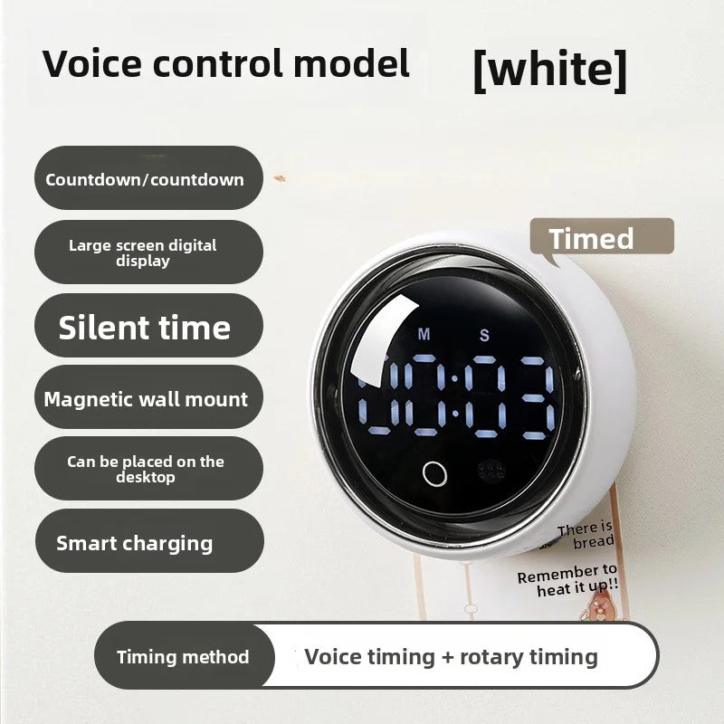 English Version Smart Voice Magnetic Timer Kitchen Alarm Clock