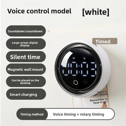 English Version Smart Voice Magnetic Timer Kitchen Alarm Clock