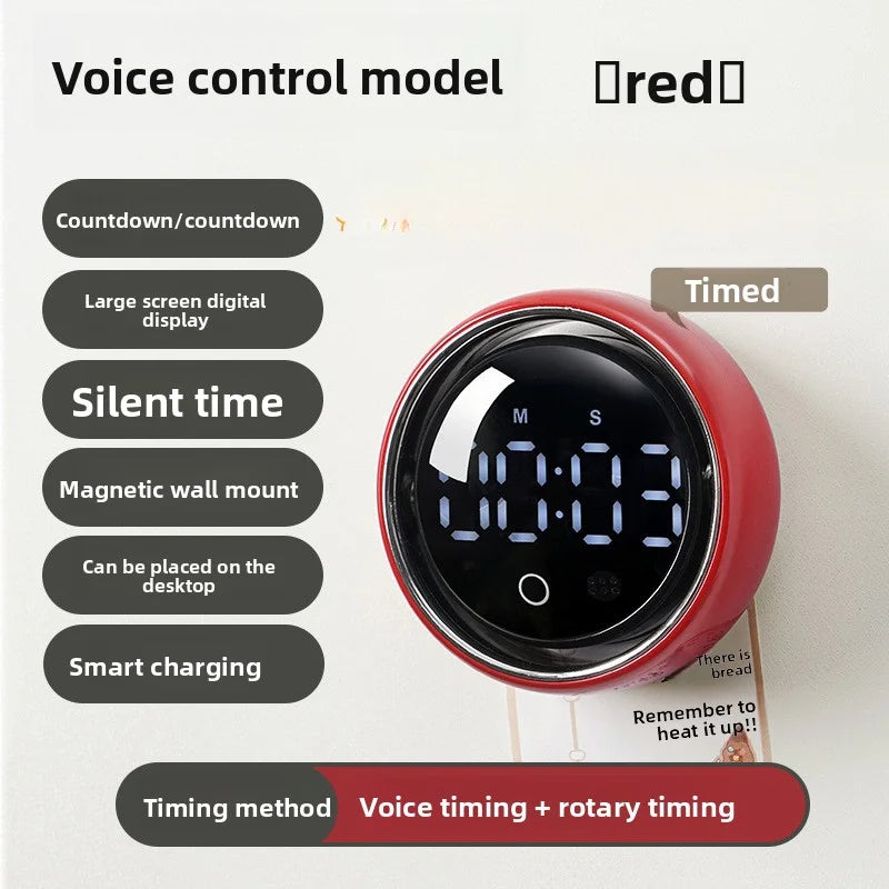 English Version Smart Voice Magnetic Timer Kitchen Alarm Clock