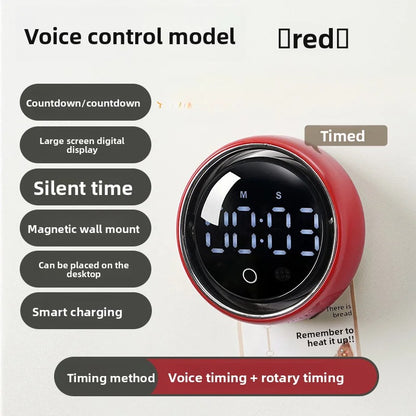 English Version Smart Voice Magnetic Timer Kitchen Alarm Clock