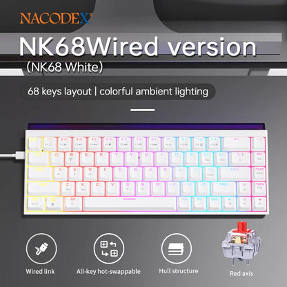 New Ajazz Nacodex Nk68 Mechanical Keyboard Terrain Keycap