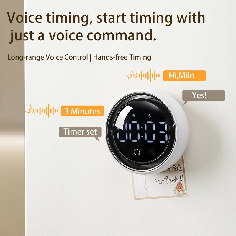 English Version Smart Voice Magnetic Timer Kitchen Alarm Clock