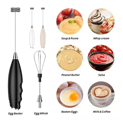 Wireless Electric Milk Frother Battery-Powered Handheld Foamer