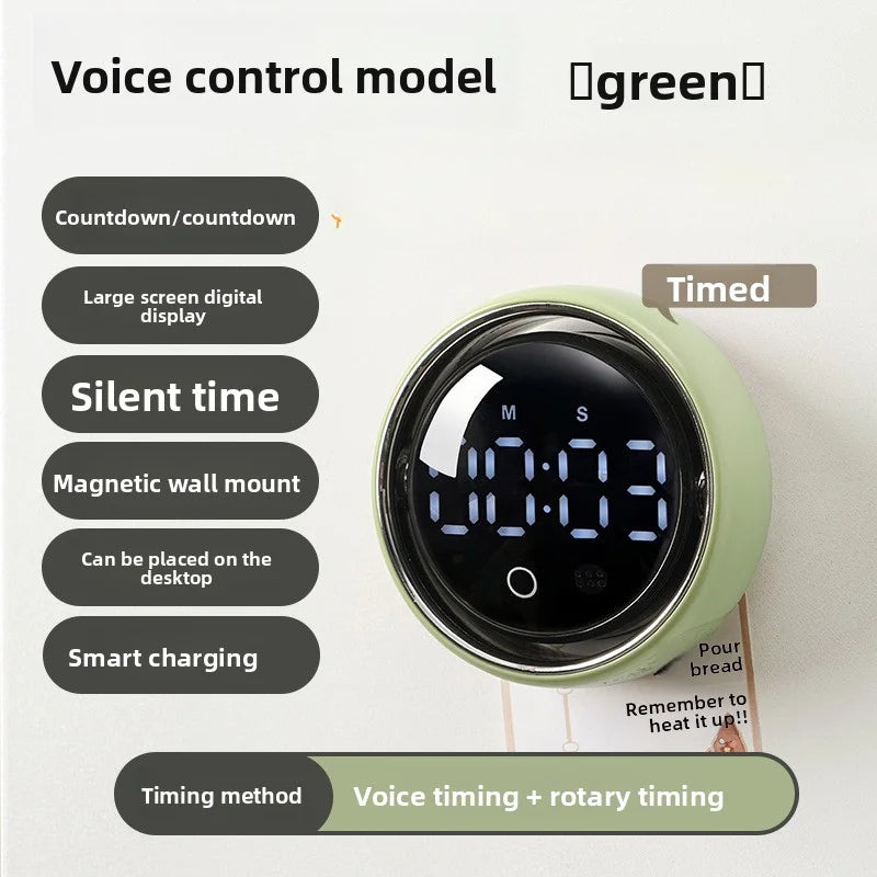 English Version Smart Voice Magnetic Timer Kitchen Alarm Clock
