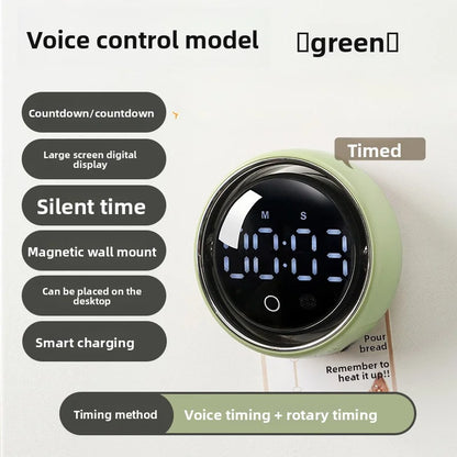 English Version Smart Voice Magnetic Timer Kitchen Alarm Clock