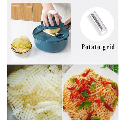 9 in 1 Vegetable Cutter Multi-Functional Potatoes Manually Cut Shred