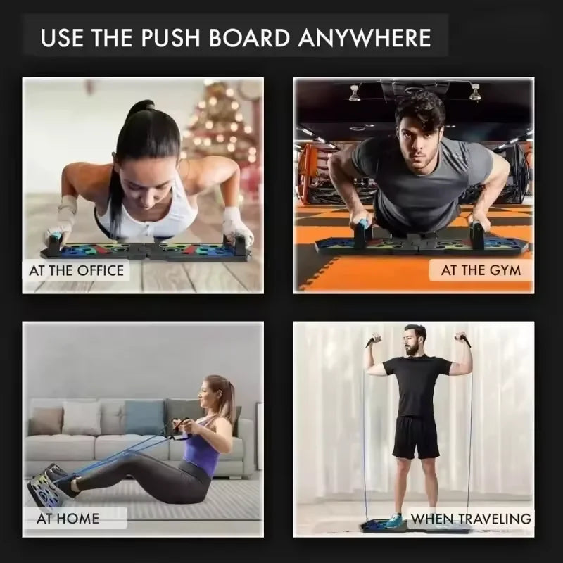 Portable Multifunctional Push-up Board Set With Handles Foldable