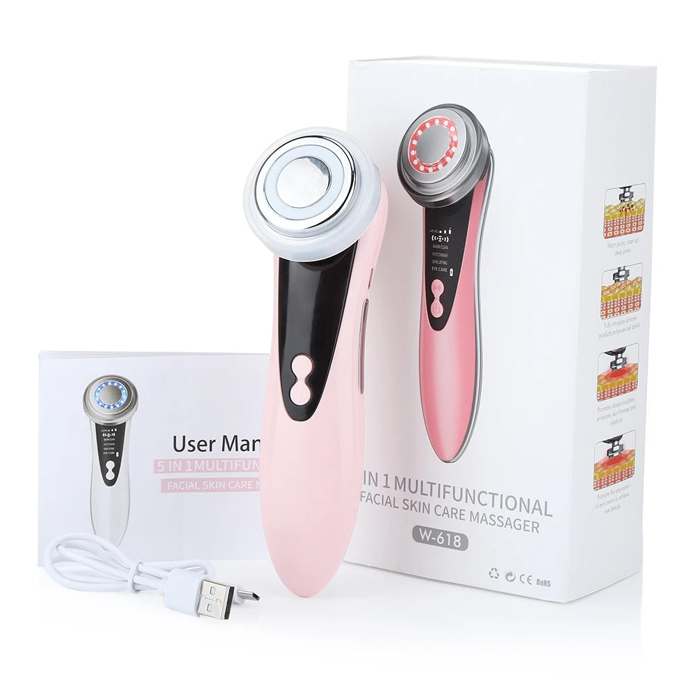 Face Massager Skin 5 In 1 Rejuvenation Massage LED Facial Lifting