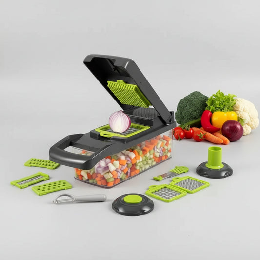 16-In-1 Vegetable Chopper With 8 Blades, Container, Shredder