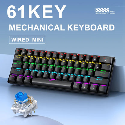 Mini Keyboard APAYADO K61 Mechanical Keyboard Wired,