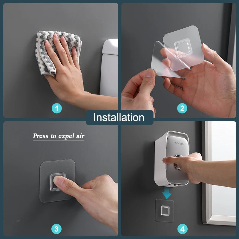 MENGNI Toothpaste Dispenser Wall-Mounted Bathroom Toothpaste