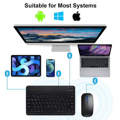 Bluetooth Wireless Keyboard Mouse For Android IOS Samsung