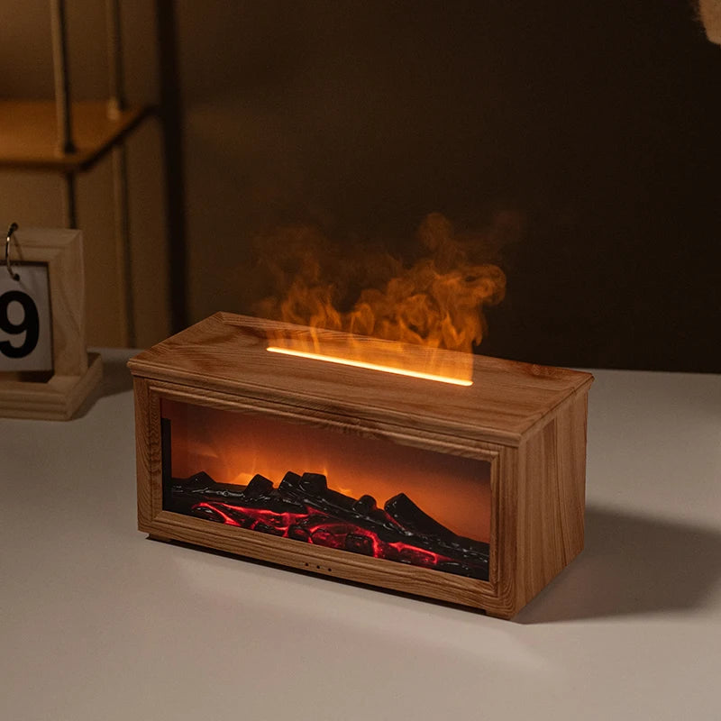 7 colors of essential oil fireplace diffuser mini flame aromatherapy