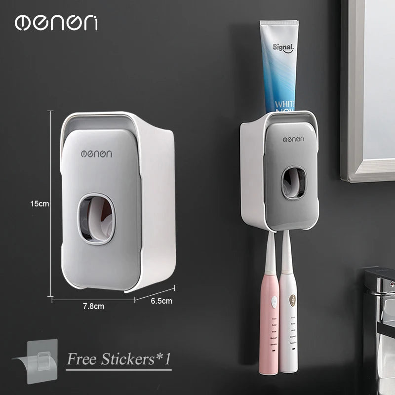 MENGNI Toothpaste Dispenser Wall-Mounted Bathroom Toothpaste