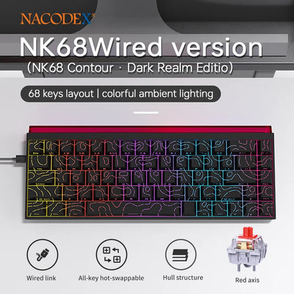 New Ajazz Nacodex Nk68 Mechanical Keyboard Terrain Keycap