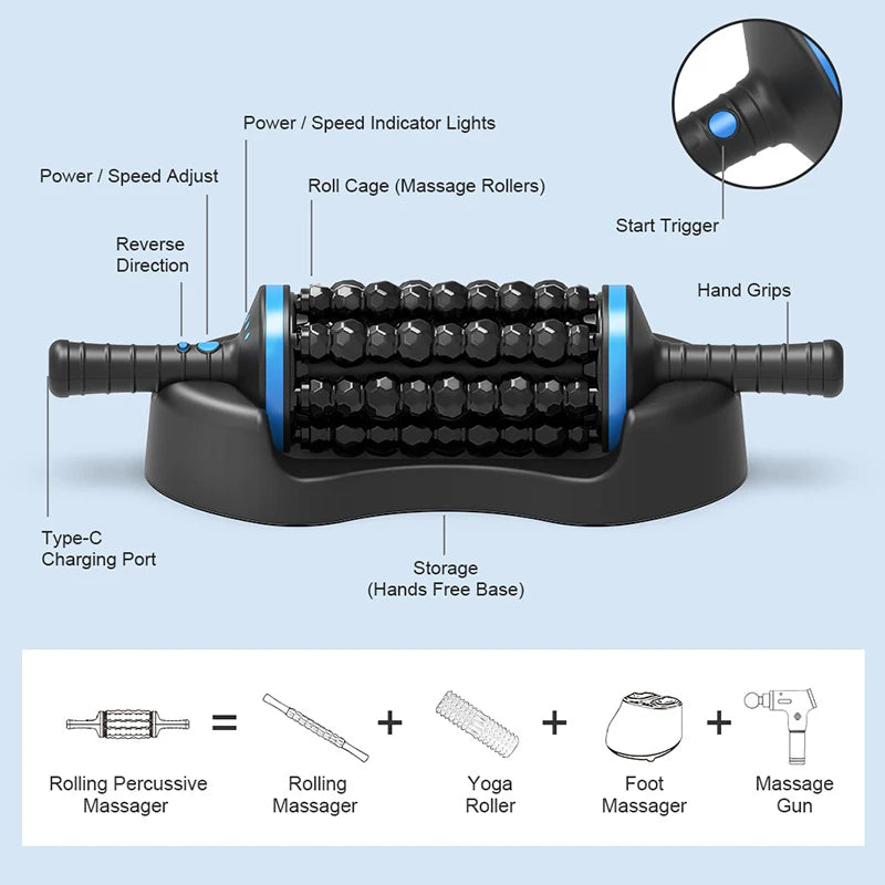 NEW Cordless Roller Body Massage Rechargeable Vibrators 360