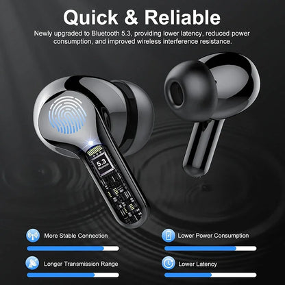 New Wireless Earbuds HiFi Stereo Headphones BT5.3 with ENC Noise