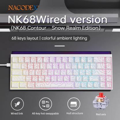 New Ajazz Nacodex Nk68 Mechanical Keyboard Terrain Keycap