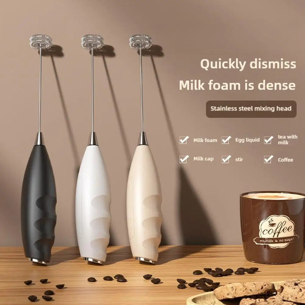 Wireless Electric Milk Frother Battery-Powered Handheld Foamer