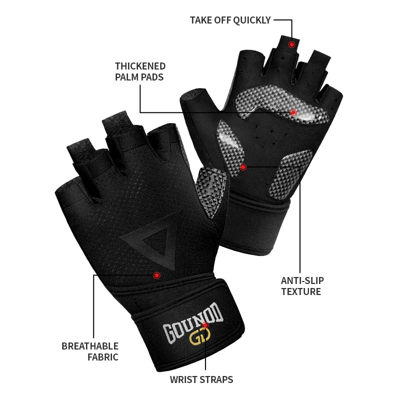 GOUNOD Gym Gloves for Men Women Fitness Weight Lifting Wristband