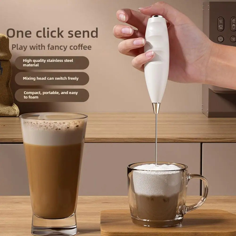 Wireless Electric Milk Frother Battery-Powered Handheld Foamer