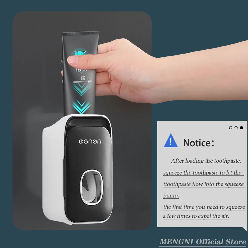 MENGNI Toothpaste Dispenser Wall-Mounted Bathroom Toothpaste