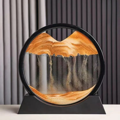 3D Hourglass Quicksand Moving Sand Art Picture Round Glass