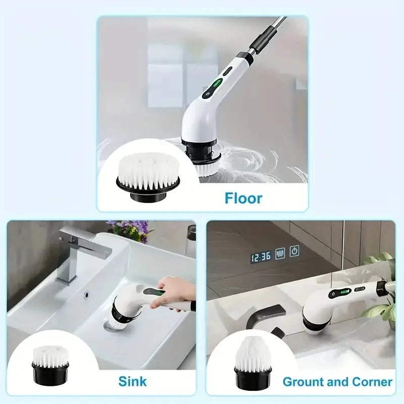 1 Set, Electric Cleaning Brush, Wireless Electric Rotating Scrubber